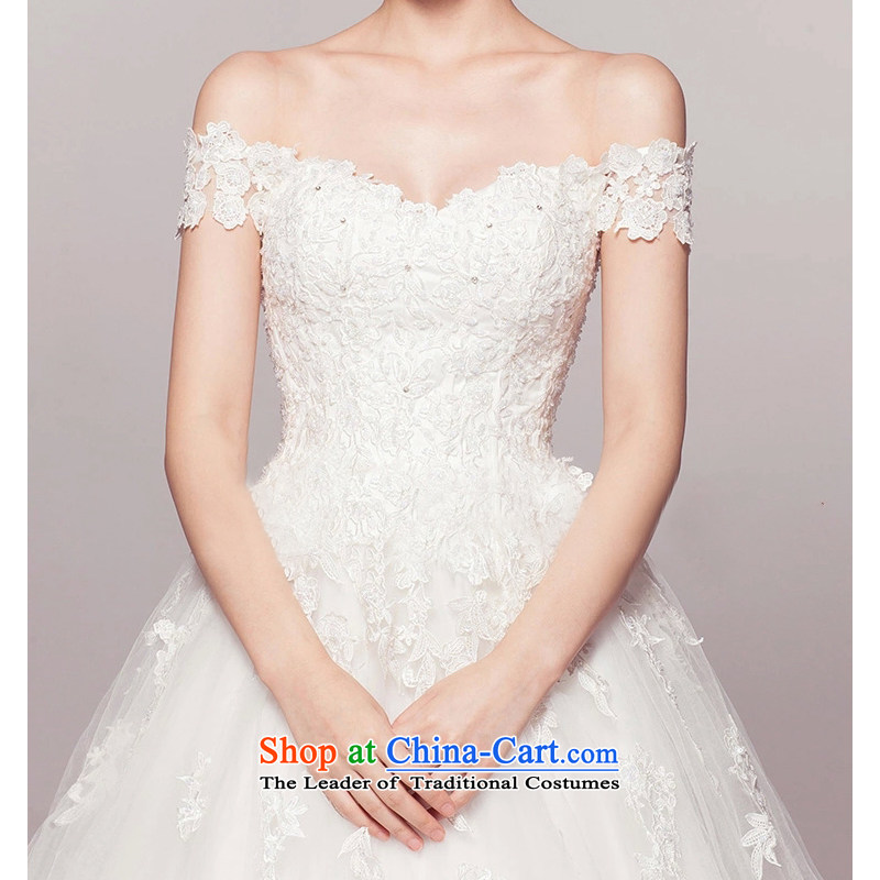 As wedding dresses on new Word 2015 shoulder tail lace Sau San Korean video thin large luxury to align the winter wedding white streaks in the size is not a replacement for a month earlier has been pressed, online shopping