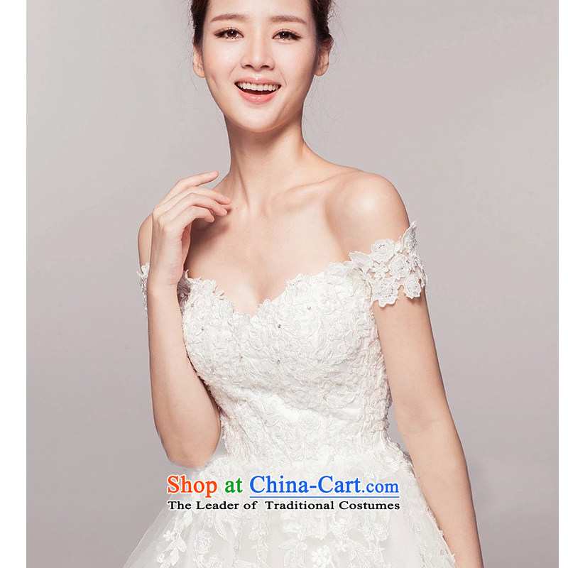 As wedding dresses on new Word 2015 shoulder tail lace Sau San Korean video thin large luxury to align the winter wedding white streaks in the size is not a replacement for a month earlier has been pressed, online shopping