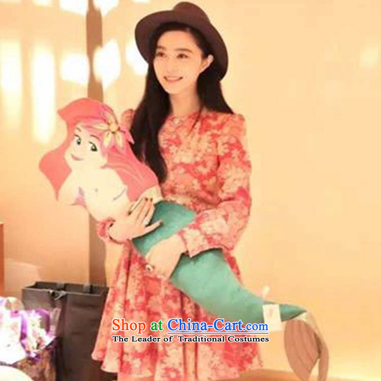 American Samoa Aloe Vera 2015 autumn and winter New Fan Bing Bing with sweet temperament stamp Sau San long-sleeved gown dresses female picture color pictures, prices, XL brand platters! The elections are supplied in the national character of distribution, so action, buy now enjoy more preferential! As soon as possible.