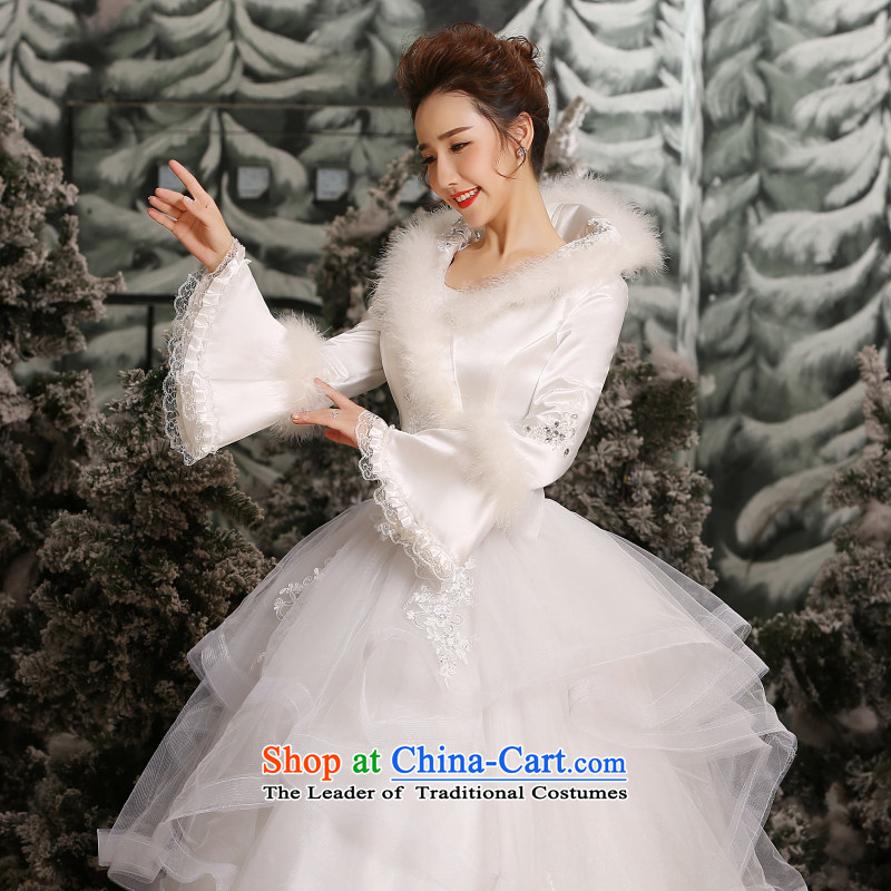 Yong-yeon close alignment with the new 2015 wedding dresses Korean collar large stylish graphics thin bride winter wedding white cotton M, Yong-yeon and shopping on the Internet has been pressed.