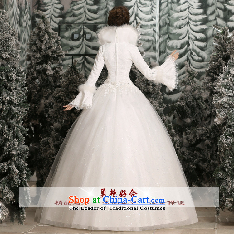 Yong-yeon close alignment with the new 2015 wedding dresses Korean lace collar stylish large graphics thin bride winter wedding white cotton made no allowance picture size, prices, brand platters! The elections are supplied in the national character of distribution, so action, buy now enjoy more preferential! As soon as possible.