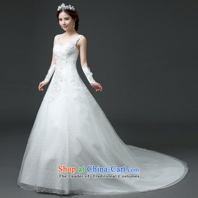 The Friends of wedding dresses 2015 autumn and winter new Korean brides to align the shoulder V-Neck video thin A swing a Field Graphics Graphics High shoulder thin tail winter wedding tail, Ho Yi (LANYI) , , , shopping on the Internet