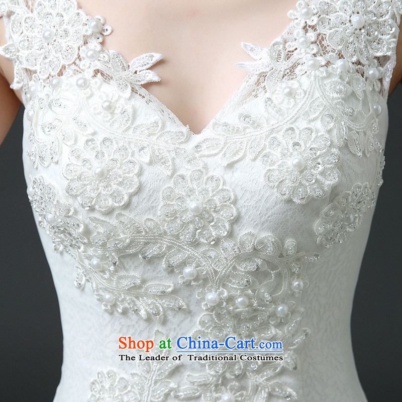 The Friends of wedding dresses 2015 autumn and winter new Korean brides to align the shoulder V-Neck video thin A swing a Field Graphics Graphics High shoulder thin tail winter wedding tail, Ho Yi (LANYI) , , , shopping on the Internet