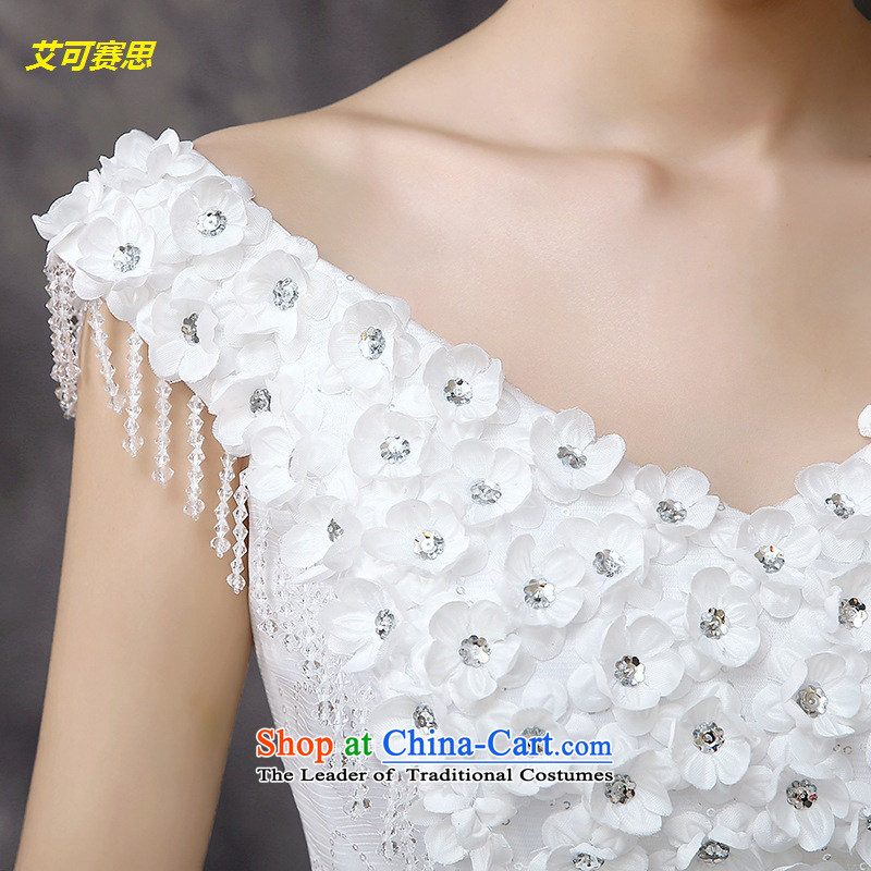 2015 new stylish white V-neck in the buds of Sau San Silk flower-bride wedding HIV can be in XS, white cisco , , , shopping on the Internet