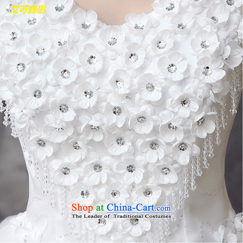2015 new stylish white V-neck in the buds of Sau San Silk flower-bride wedding HIV can be in XS, white cisco , , , shopping on the Internet