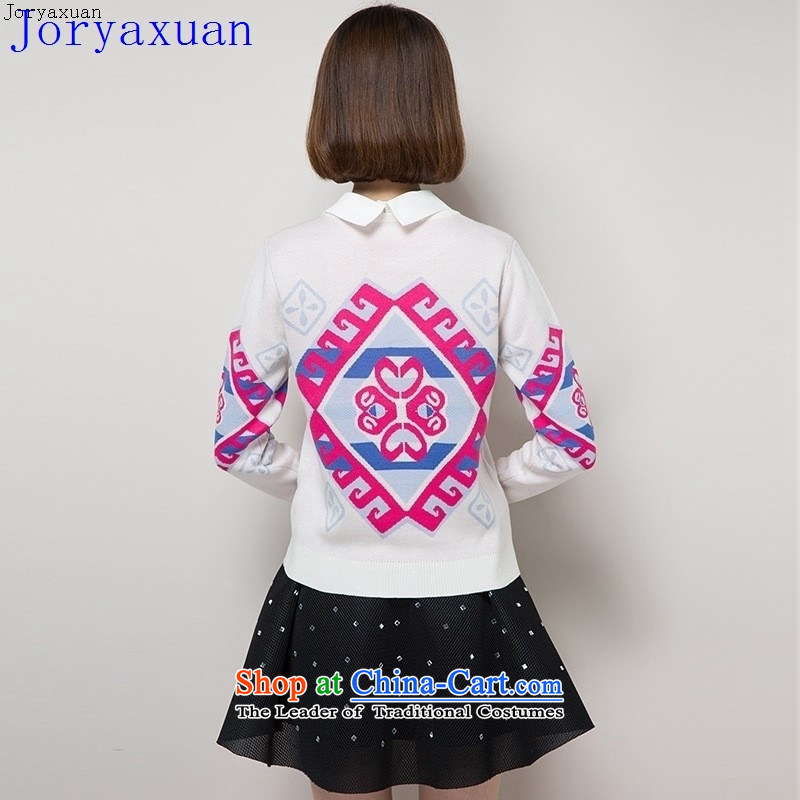 Deloitte Touche Tohmatsu trade shop new product lines for autumn and winter geometric patterns Korea woolen pullover female relaxd stylish large knitting, forming the beige XL, Love Yan (axbaby Bebe) , , , shopping on the Internet