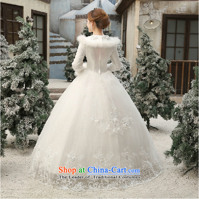 Yong-yeon and 2015 winter version won thin marriages wedding long-sleeved plus cotton winter, bon bon skirt White M, Yong-yeon and shopping on the Internet has been pressed.