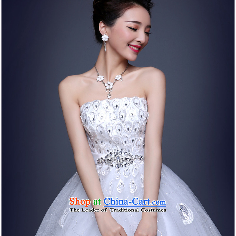 As wedding dresses, 2015 New Korean anointed chest diamond peacock feathers water drilling to align with the Princess on risk, white Sau San , , , shopping on the Internet
