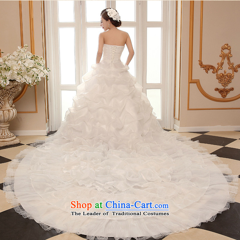 As wedding dresses, 2015 New autumn and winter married long tail Korean style reminiscent of the Sau San video thin wiping the chest to align the large white to make no refunds or exchanges, on size as , , , shopping on the Internet