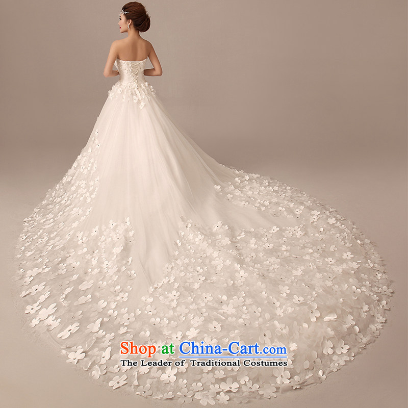 Yong-yeon and 2015 winter new bride flowers wedding dresses long tail and chest Korean large Sau San, align the trailing white streak 1 m 5 do not need to be XXL returning, Yong-yeon and shopping on the Internet has been pressed.