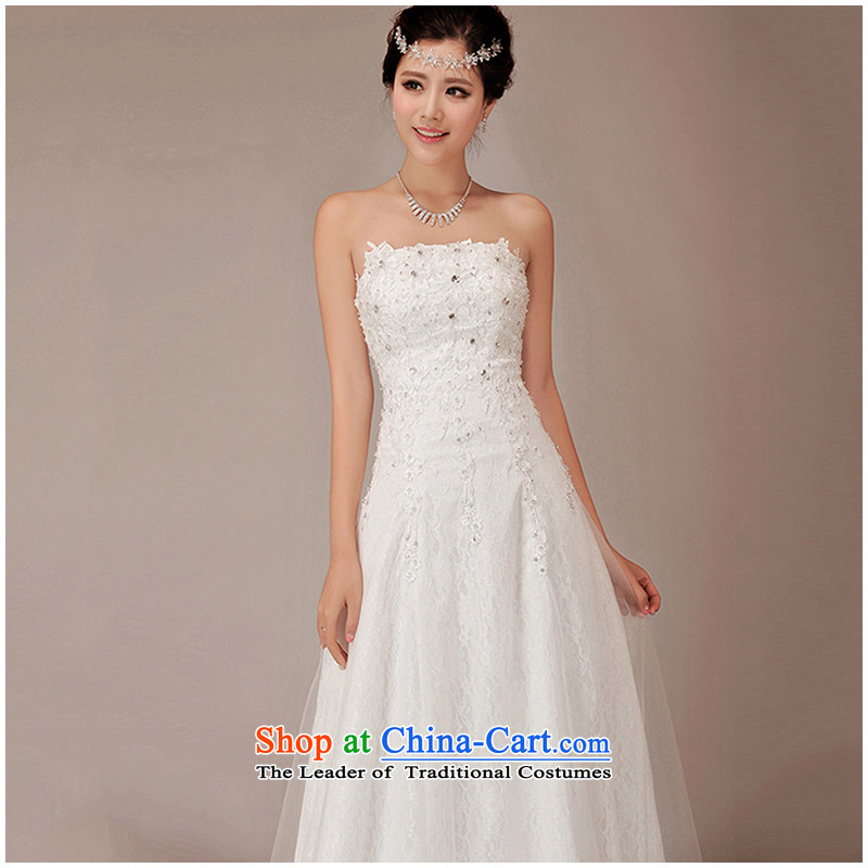 On the following new autumn and winter lace Korean version 2015 new crowsfoot large tail and chest straps bride wedding dresses on risk has been pressed, L, white shopping on the Internet