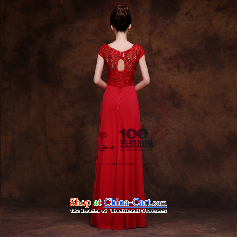 2015 new dresses red door marriages bows service banquet evening dresses long shoulders in spring and summer red XXL, Charlene Choi Spirit (yanling) , , , shopping on the Internet