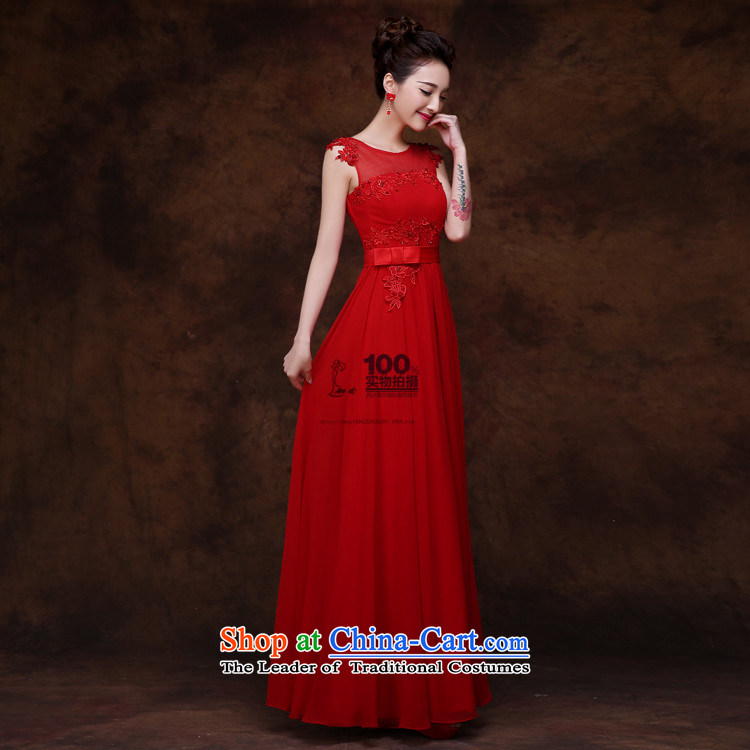 The bride evening dresses Korean shoulders wedding dresses new spring and summer long tie bows married Sau San Services Red S picture, prices, brand platters! The elections are supplied in the national character of distribution, so action, buy now enjoy more preferential! As soon as possible.