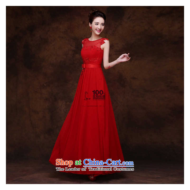 The bride evening dresses Korean shoulders wedding dresses new spring and summer long tie bows married Sau San Services Red S, Charlene Choi Spirit (yanling) , , , shopping on the Internet