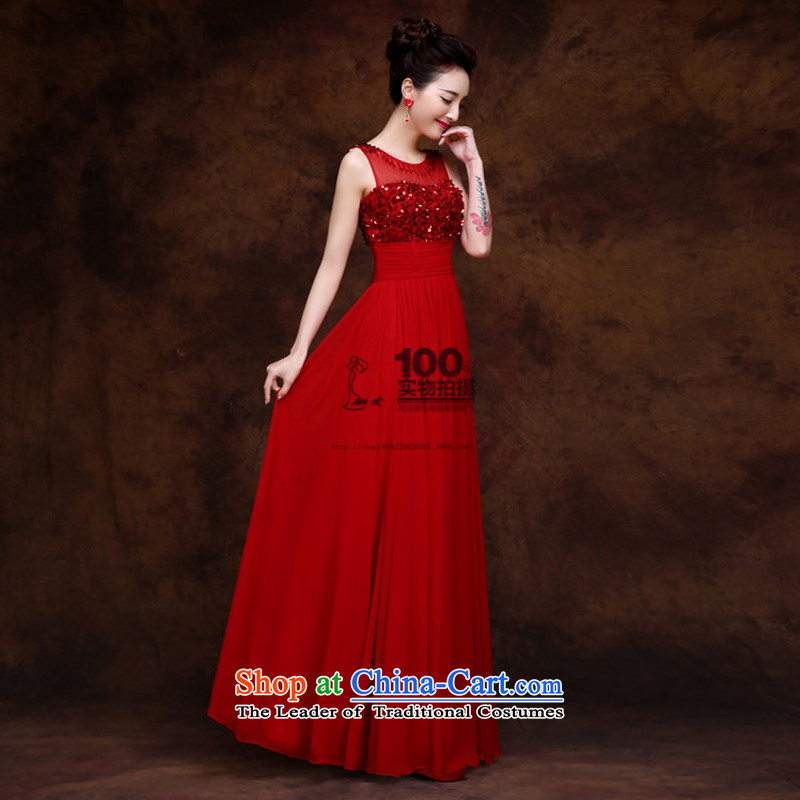 2015 new stylish evening dresses red damask long diamond shoulders dinner dress show red Xs, Charlene Choi spirit of service (yanling) , , , shopping on the Internet