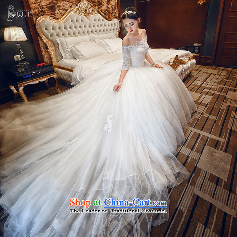 Beverly Ting 2015 new Korean word shoulder length tail marriages larger custom flowers Sau San white L, Beverly (tingbeier ting) , , , shopping on the Internet