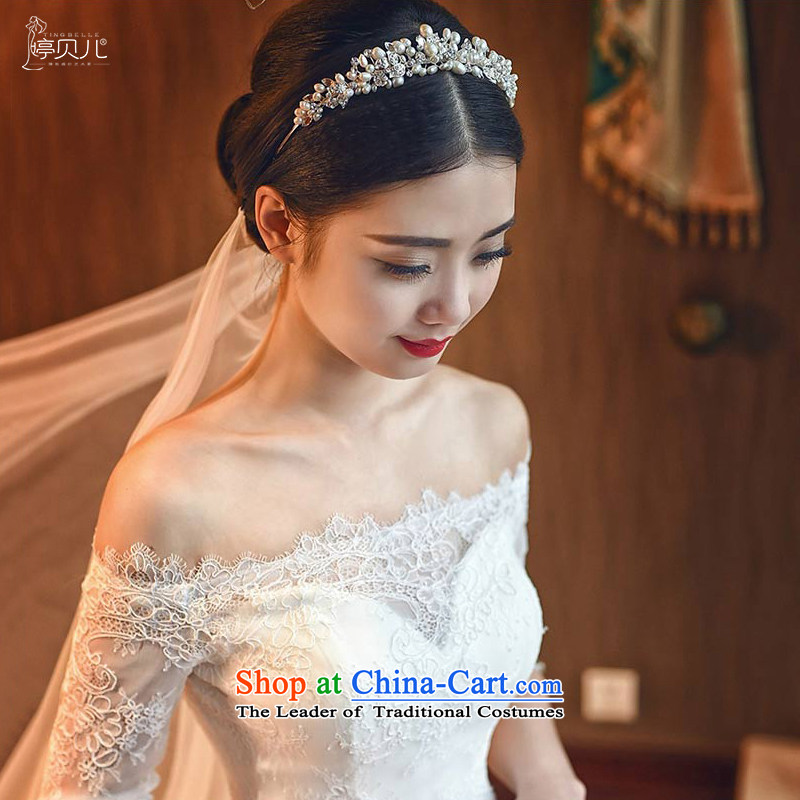 Beverly Ting 2015 new Korean word shoulder length tail marriages larger custom flowers Sau San white L, Beverly (tingbeier ting) , , , shopping on the Internet