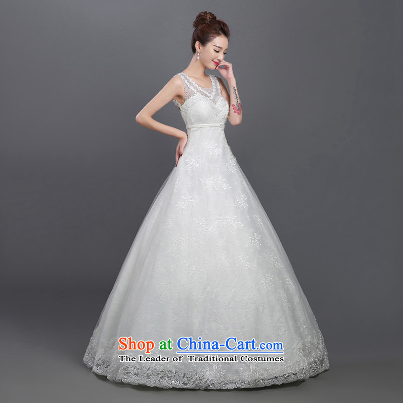 The bride wedding dresses shoulders 2015 new stylish Korean summer sweet to align graphics thin lace retro strap white shirt with the adapter according to XXL, shopping on the Internet has been pressed.