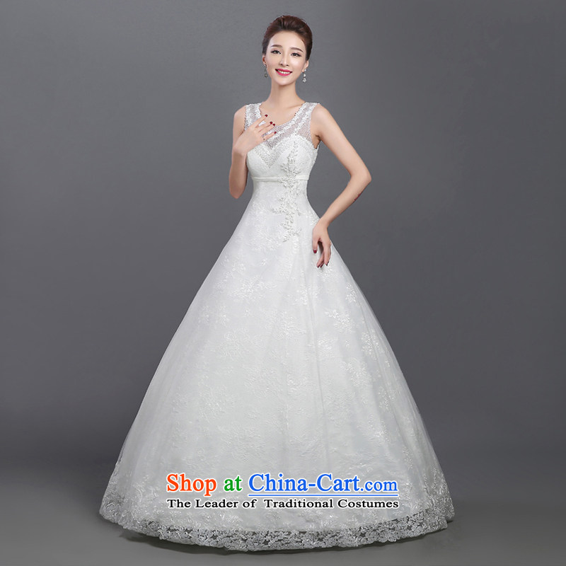 The bride wedding dresses shoulders 2015 new stylish Korean summer sweet to align graphics thin lace retro strap white shirt with the adapter according to XXL, shopping on the Internet has been pressed.