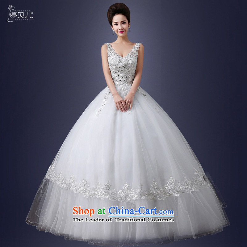 Beverly Ting wedding dresses 2015 winter new Korean minimalist shoulders to align the wedding larger marriages wedding V-Neck White?XXL