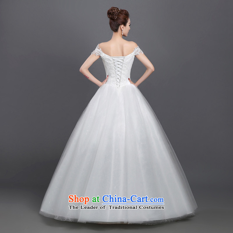 2015 new upscale wedding dress bride first field shoulder wedding marriage pregnant women large thin align graphics to wedding white shirt with winter, L, varies with the , , , shopping on the Internet