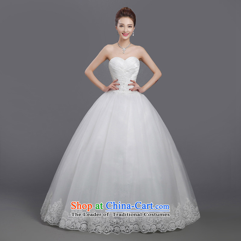2015 new anointed chest long tail Korean large Sau San video thin marriages wedding dress winter summer whiteL