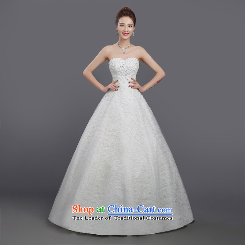 Wedding dresses 2015 Summer new Korean style with long tail chest marriages to align the large graphics thin Sau San autumn and winter WhiteXXL
