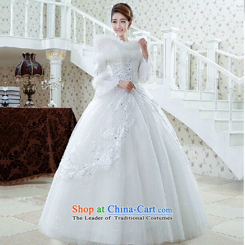 Wedding dress 2015 new winter Korean graphics to align the Sau San thin marriages wedding long-sleeved thick winter clothing made of white XXXL does not allow for love, Su-lan , , , shopping on the Internet