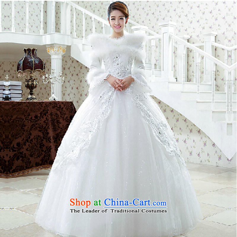 Wedding dress 2015 new winter Korean graphics to align the Sau San thin marriages wedding long-sleeved thick winter clothing made of white XXXL does not allow for love, Su-lan , , , shopping on the Internet