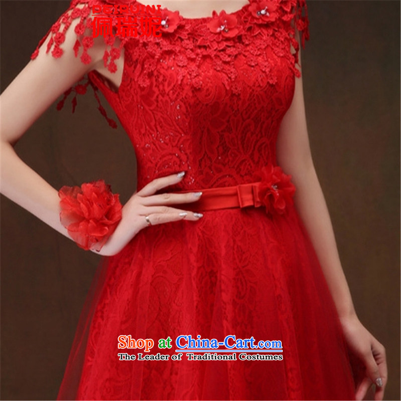 Pei, Connie New 2015 lace bridesmaid Dress Short, Retro winter dresses long-sleeved E shoulders XL, PEI, NI (PEIRUINI) , , , shopping on the Internet