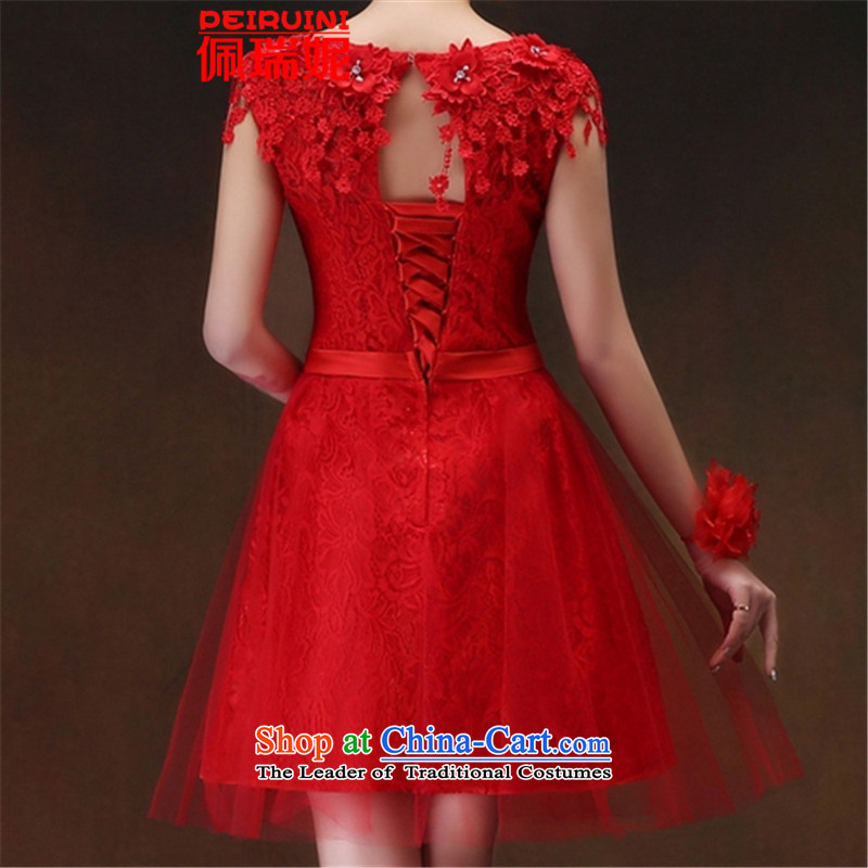 Pei, Connie New 2015 lace bridesmaid Dress Short, Retro winter dresses long-sleeved E shoulders XL, PEI, NI (PEIRUINI) , , , shopping on the Internet