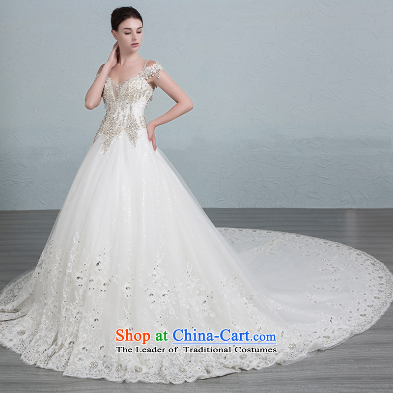 Is the word glittering Grand Palace shoulder trailing white diamond wedding tailored, is set , , , shopping on the Internet