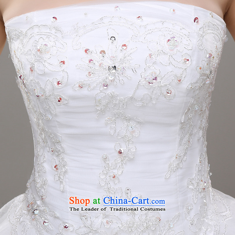 Tim hates makeup and wedding dresses new 2015 Korean brides wiping the chest long tail marriage video thin lace of autumn and winter Sau San larger tail wedding dresses HS02 white XXL, Tim hates makeup and shopping on the Internet has been pressed.