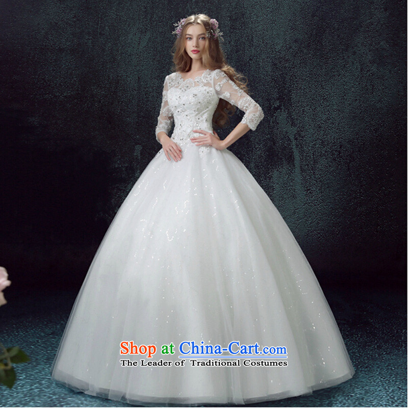 The new 2015 marriages wedding word shoulder wedding dress to align A Wedding out of Korean Bridal Suite White S plain love bamboo yarn , , , shopping on the Internet
