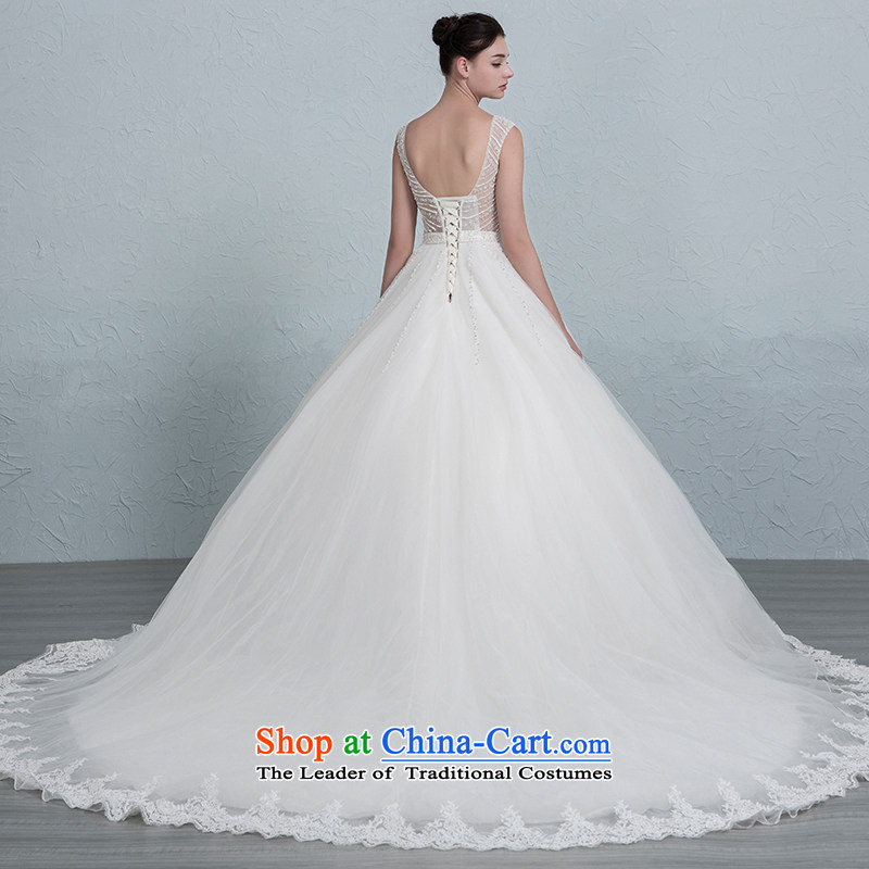 There is a mist of new wedding dresses shoulders small trailing lace bind bon bon skirt White 4 yards, HOC , , , shopping on the Internet