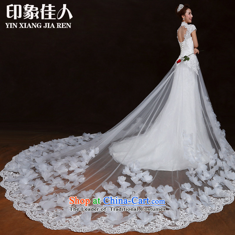 Starring impression manually petals word collar shoulder bags shoulder wedding tail wedding dresses 2015 autumn and winter new long tail wedding , starring impression shopping on the Internet has been pressed.