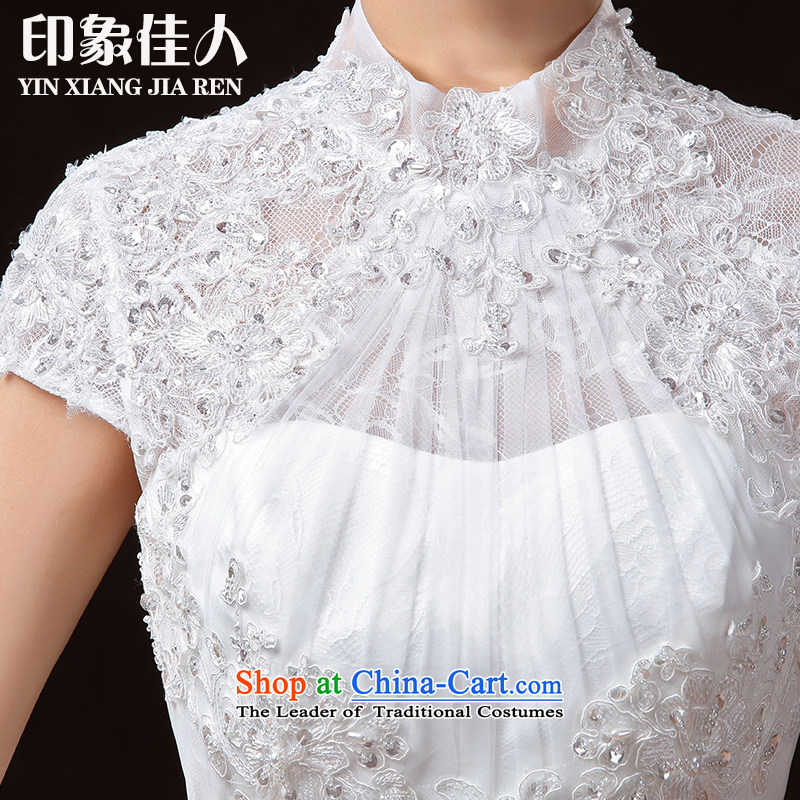 Starring impression manually petals word collar shoulder bags shoulder wedding tail wedding dresses 2015 autumn and winter new long tail wedding , starring impression shopping on the Internet has been pressed.