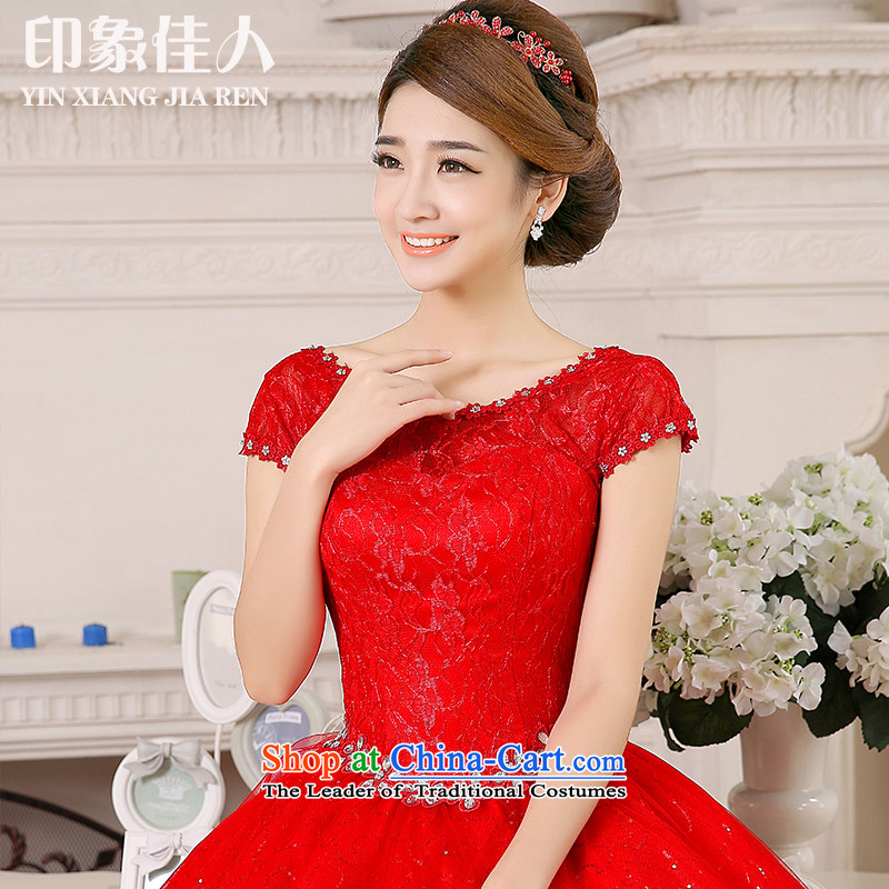 Impression of the word love shoulder for brides wedding dresses 2015 autumn and winter Korean style package your shoulders to go out of the Red wedding XL, starring impression shopping on the Internet has been pressed.