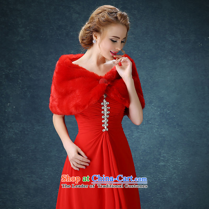 Seal the new 2015 Jiang gross wedding dresses shawl shawl qipao bridesmaid marriage jacket bride shawl red and white autumn and winter, seal has been pressed River Red shopping on the Internet