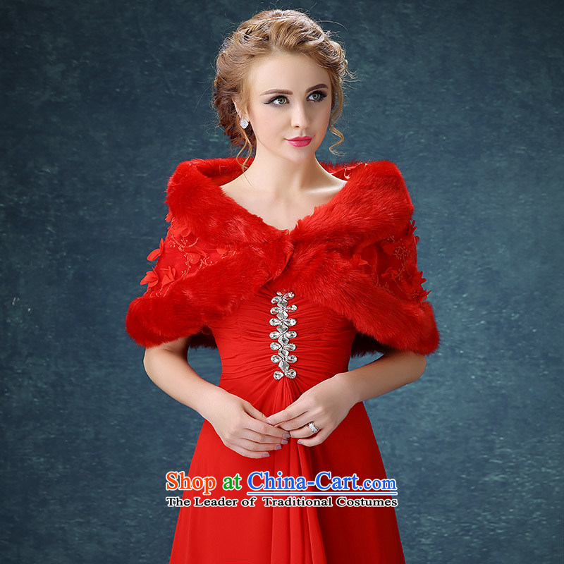 Seal the new president jiang wedding dress shawl winter marriages shawl bridesmaid gross shawl thick Warm White Red