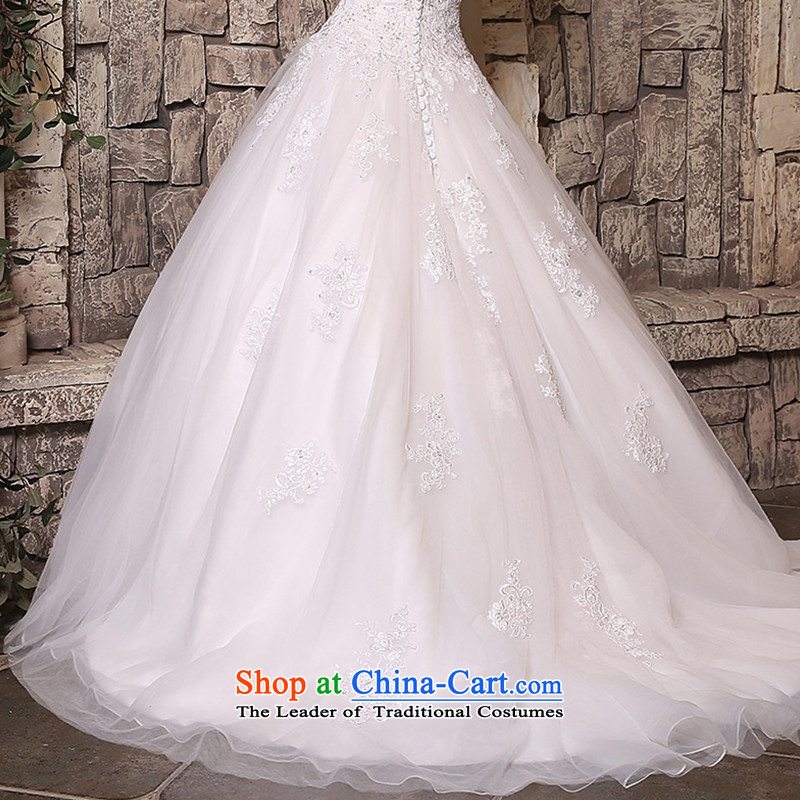 Custom Wedding 2015 dressilyme autumn and winter new anointed chest lace bon bon skirt in waist zipper small trailing wedding bride wedding dress White - No spot tailored ,DRESSILY OCCASIONS ME WEAR ON-LINE,,, shopping on the Internet