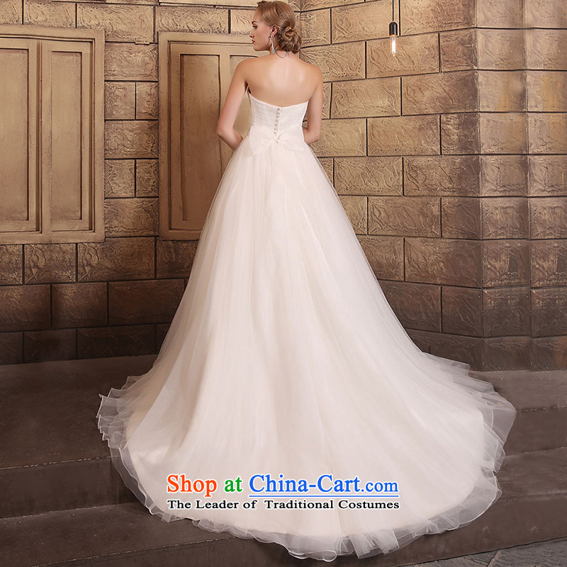 Custom dressilyme wedding by 2015 autumn and winter in the breast of Hamor the new waist belt bow tie zipper small trailing bon bon princess wedding dresses ivory - no spot XS,DRESSILY OCCASIONS ME WEAR ON-LINE,,, shopping on the Internet