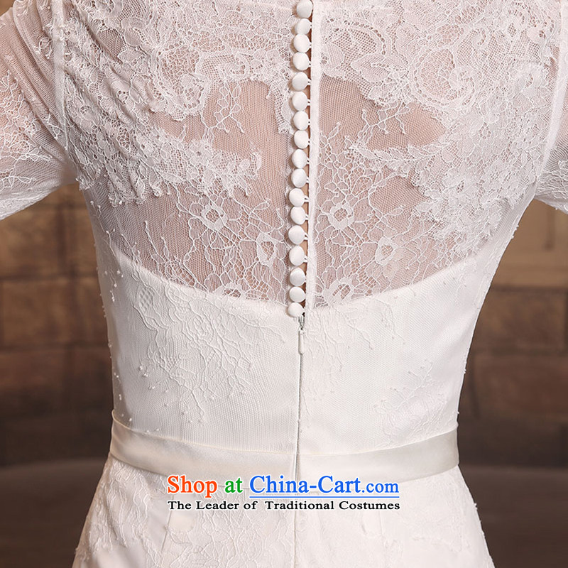 Custom Wedding 2015 dressilyme autumn and winter new lace V-Neck long-sleeved package and Foutune of Skinny graphics tail wedding dresses ivory - no spot S,DRESSILY OCCASIONS ME WEAR ON-LINE,,, shopping on the Internet