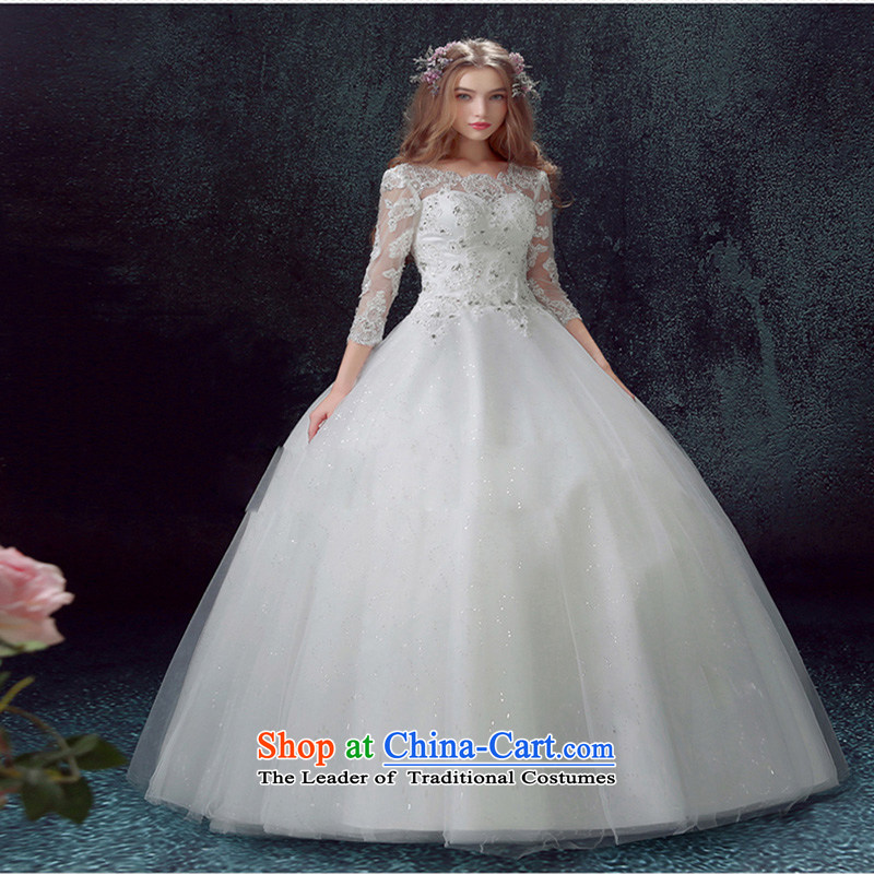 Luxury lace sexy fluoroscopy The Princess Bride in long-sleeved to align the wedding dresses 2015 New Custom White M love Su-lan , , , shopping on the Internet