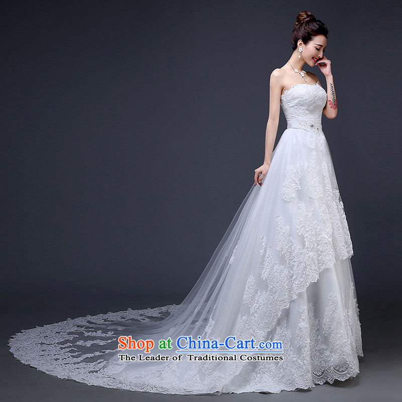 The Republika Srpska divas wedding dresses new stylish Korean 2015 wedding dress long tail bride anointed chest wedding water drill large number of nostalgia for the winter wedding advanced customization wedding white L, Republika Srpska (pnessa divas) ,