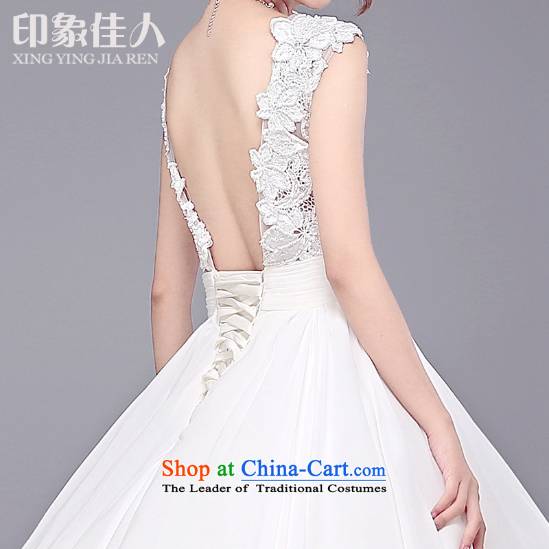 2015 Autumn, starring impression new wedding dresses marriages to align the Korean shoulders in cuff lace v-neck wedding video starring impression M Thin , , , shopping on the Internet