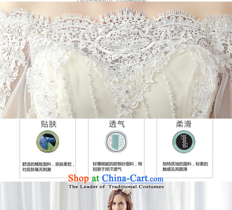 Stephanie (JIAONI)2015 every winter wedding dresses new Korean version of the word in the shoulder cuff to align the bride video thin large wedding light champagne color tailored does not allow for seven days, picture, prices, brand platters! The elections are supplied in the national character of distribution, so action, buy now enjoy more preferential! As soon as possible.