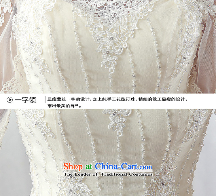 Stephanie (JIAONI)2015 every winter wedding dresses new Korean version of the word in the shoulder cuff to align the bride video thin large wedding light champagne color tailored does not allow for seven days, picture, prices, brand platters! The elections are supplied in the national character of distribution, so action, buy now enjoy more preferential! As soon as possible.