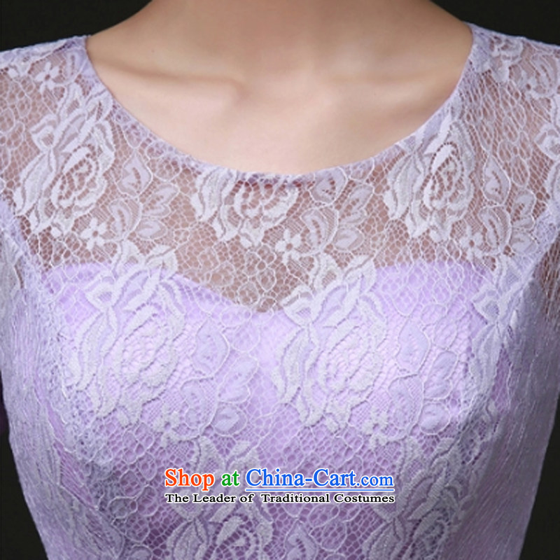 With a Chinese Dress spring and summer 2015 new bridesmaid service) bridesmaid skirt small dress bows service bridal dresses marriage evening dresses purple with S, Monogatari (wuyouwuyu) , , , shopping on the Internet