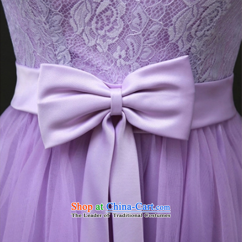 With a Chinese Dress spring and summer 2015 new bridesmaid service) bridesmaid skirt small dress bows service bridal dresses marriage evening dresses purple with S, Monogatari (wuyouwuyu) , , , shopping on the Internet